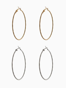 Цена за 2 шт. Серьги-кольца «Рельеф», миксы, d=5.7 см