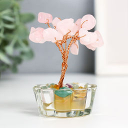 Бонсай декоративный «Денежное дерево в стекле», 18 камней, 8.5×5×5 см