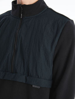 Dik Yaka Uzun Kollu Polar Erkek Sweatshirt