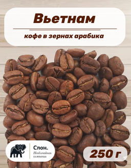 Кофе в зернах арабика Вьетнам 250 г - Слон фото 2