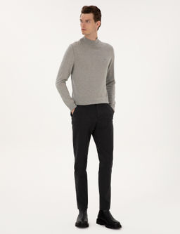 Siyah Slim Fit Kanvas Pantolon