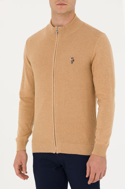 U. S. Polo Assn Мужской базовый трикотажный кардиган песочного меланжа - U.s. polo assn фото 19
