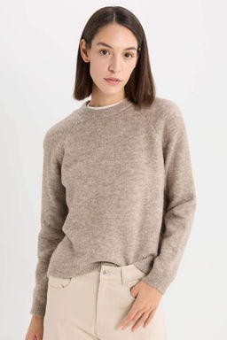 Regular Fit Bisiklet Yaka Basic Duz Triko Kazak - Defacto фото 3