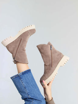 Ботинки 233.1541be. Капучино замша/Мех