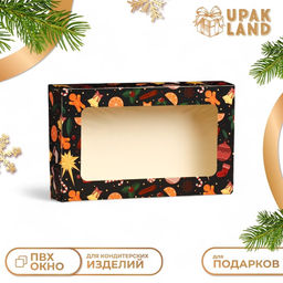 Цена за 20 шт. Коробка подарочная складная «Новогодние угощения», 20×12×4 см