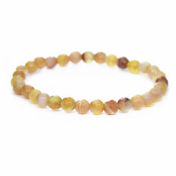 Браслет Классика 6мм из граненых шариков оранжевого агата