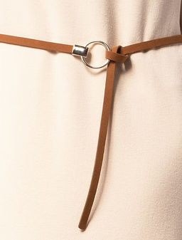 VILATTE / Платье из вискозы, связанное плетением интерлок с ремешком  фото 2