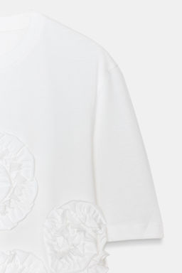 CAMISETA FLOR VOLUMEN / Blanco - Zara фото 8