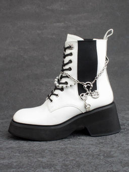 01-GZ6190-L61 WHITE Ботинки демисезонные женские (натуральная кожа) - Фабричный китай фото 5