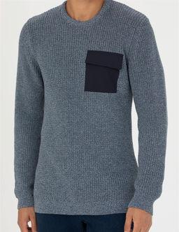 Lacivert Slim Fit Bisiklet Yaka Triko Kazak - Pierre cardin фото 6