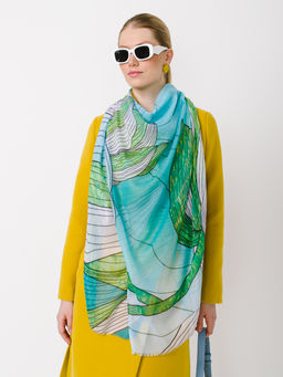 Большой мягкий очень нежный двусторонний палантин в стиле арт-деко - Tantino фото 8