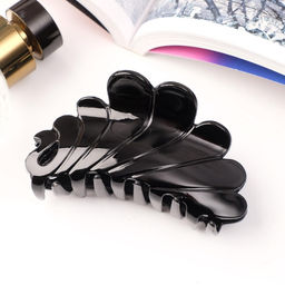 Цена за 12 шт. Крабик для волос «Классик», волны, 9×4 см, чёрный