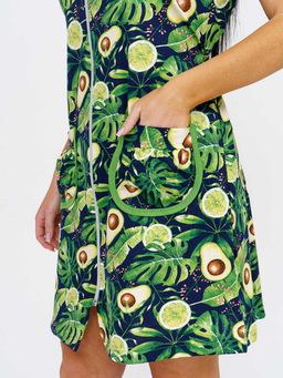 Халат женский , цвет синий зеленый