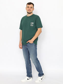 CRB wear/CWSM 60309-18 Футболка мужская,зеленый меланж/Ex.Cherubino  фото 2