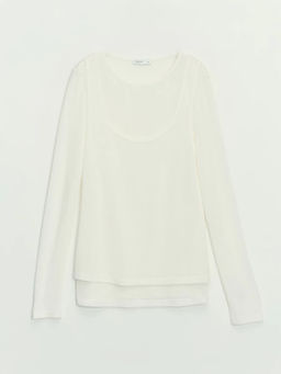 Двойной лонгслив из вискозы / Zarina  фото 7