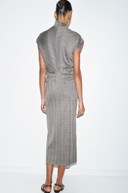 HERRINGBONE MIDI DRESS - Zara фото 7