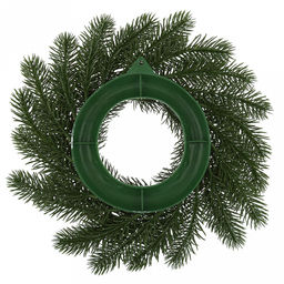 Декоративный венок "Елка с ягодой" д29см, малый, пластик, зеленый патина (Россия)