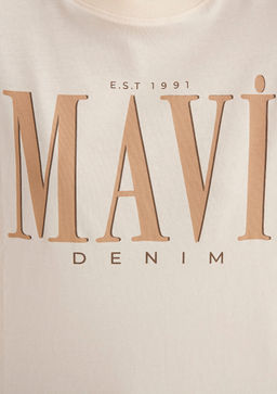 Mavi Logo Bask?l? Bej Tisort  фото 6