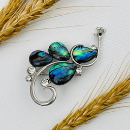 Радуга Самоцветов Брошь-подвеска Павлин Халиотис