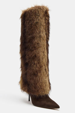 FAUX FUR HEELED BOOTS - Zara фото 9