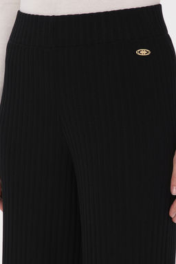 KadДn Siyah Loose Fit Triko Pantolon