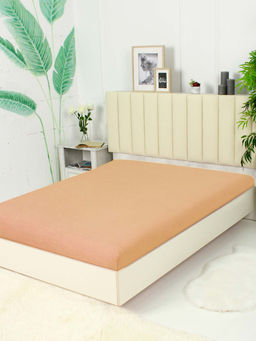 Простыня на резинке Махра - Персик 120*200*20