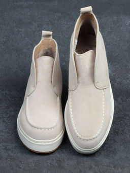 01-5173-5 BEIGE Ботинки демисезонные (натуральная замша, байка)