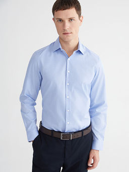 Slim Fit Desenli Gabardin Erkek G?mlek