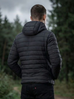 Куртка мужская стёганая с капюшоном с графеновой подкладкой бежевого цвета 9625_1B - Valianly фото 28