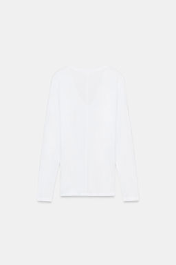 COTTON V-NECK T-SHIRT - Zara фото 10