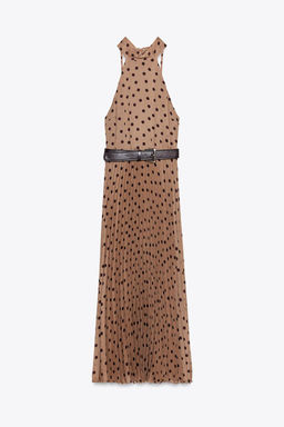 POLKA DOT MIDI DRESS WITH BELT - Zara фото 4