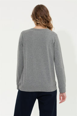 Kad_n Gri Melanj Sweatshirt - U.s. polo assn фото 5