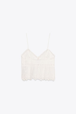 EMBROIDERED STRAPPY TOP - Zara фото 21