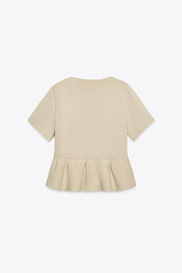 SHORT SLEEVE PEPLUM CARDIGAN - Zara фото 6