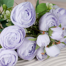 Цветок искусственный Букет роз 44 см / BR-92 /уп 240/ (Белый) - Галеонтрейд фото 4