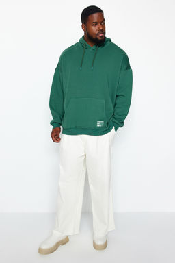TRENDYOL MAN Antrasit Buyuk Beden Oversize Basic Rahat Kapusonlu Etiketli Ici Polarl? Sweatshirt TMNAW24AO00000 - Trendyolmilla фото 3