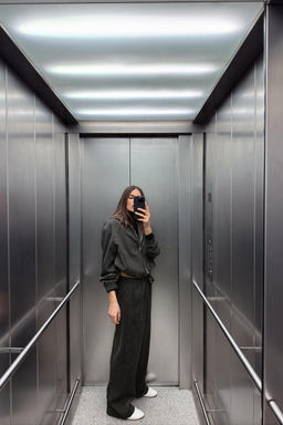 TEXTURED WIDE-LEG TROUSERS - Zara фото 5