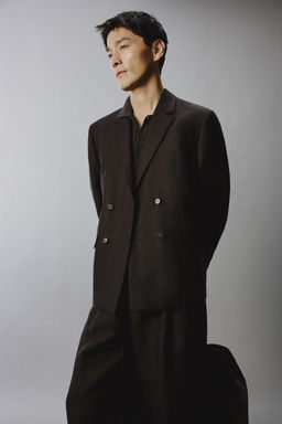 BLAZER CRUZADA TRAJE 100% LINO LIMITED EDITION / Marr?n - Zara фото 6