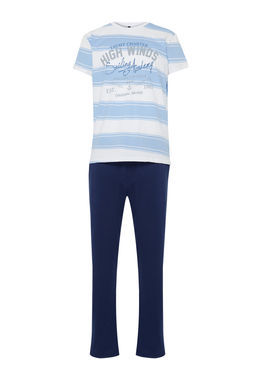 TRENDYOL MAN Sar? Regular Fit Cizgili Orme Pijama Tak?m? TMNSS24PT00041 - Trendyolmilla фото 7