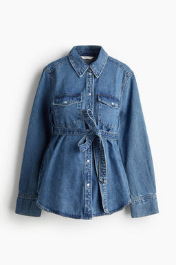 MAMA Camisa denim con cinturon de anudar - H&m фото 6