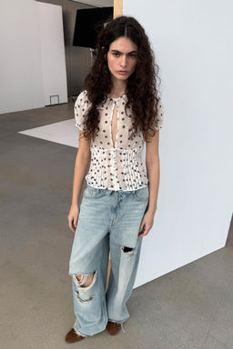 TRF FOLDED WAIST MID-WAIST JEANS - Zara фото 21