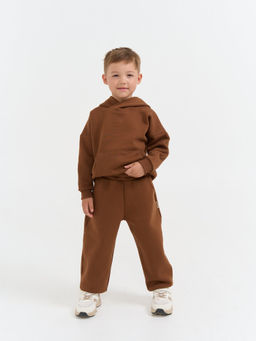 Джоггеры оверсайз Каштан с карманами утепленные - Bungly фото 2