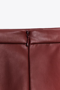 ZW COLLECTION LEATHER EFFECT MIDI SKIRT - Zara фото 7