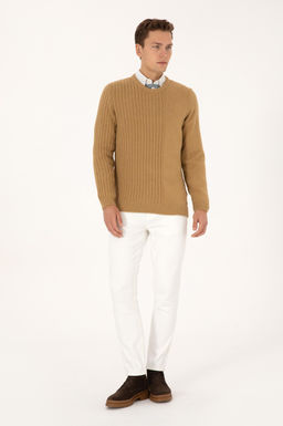 Erkek Comfort Fit Bisiklet Yaka Hardal Kazak - U.s. polo assn фото 4