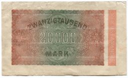 Банкнота 20000 марок 1923 года Германия