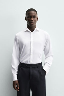 SLIM FIT SHIRT WITH CUFFLINKS - Zara фото 2