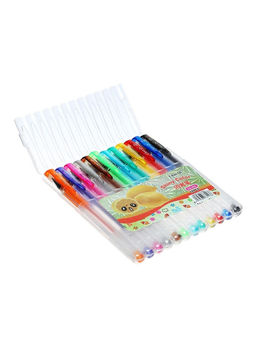 Набор гелевых ручек, 12 цветов, с блестками, с резиновым держателем, в пластиковой коробке - Simaland фото 24