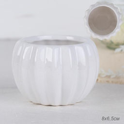 Кашпо 8х6,5 см / 166W /уп 12/120/белое