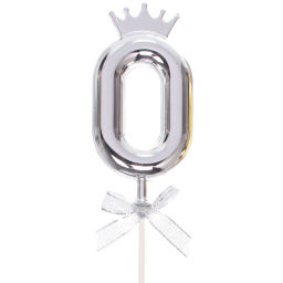 Топпер Цифра Королевский вечер "0" 22 см , микс