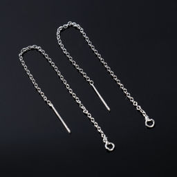 Основы для пусет 80×0.8 мм, протяжки с цепочкой, цвет серебро (пара)